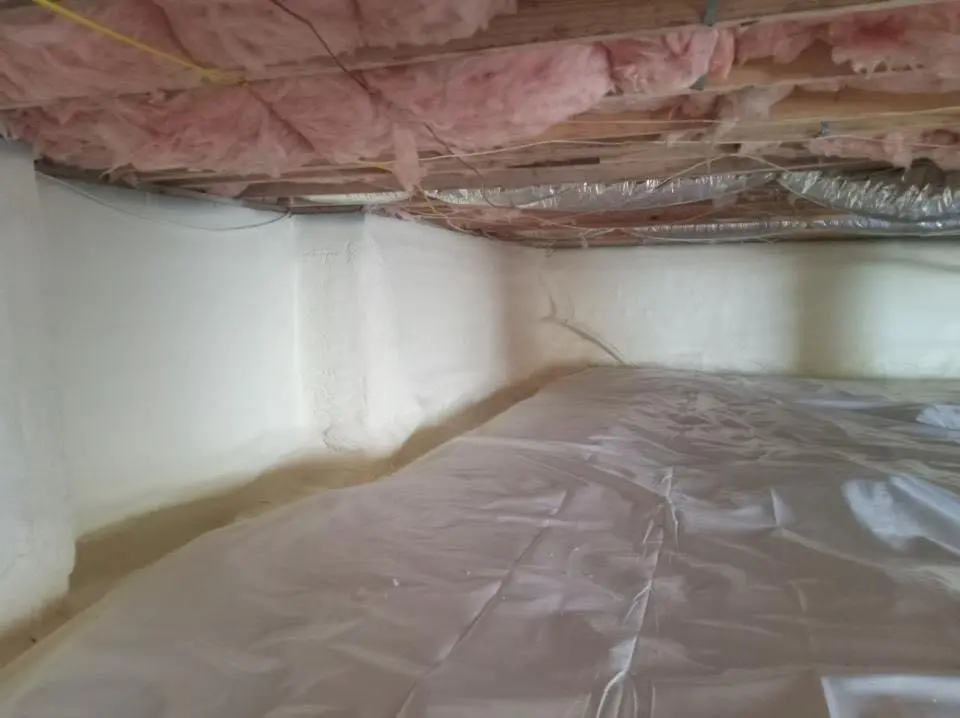 Crawl space encapsulation with closed-cell spray foam for Roof Leak Repair in Catskill
